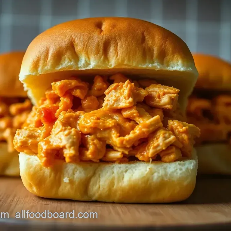 Buffalo Chicken Sliders on Buttery Hawaiian Rolls
