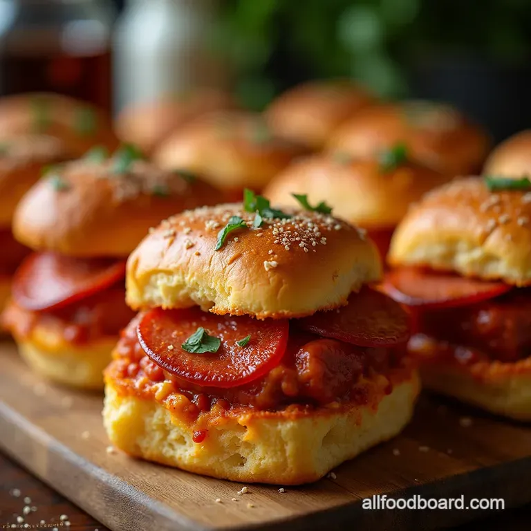 Game Day Glory Ultimate Buttered Pepperoni Pizza Sliders presentation