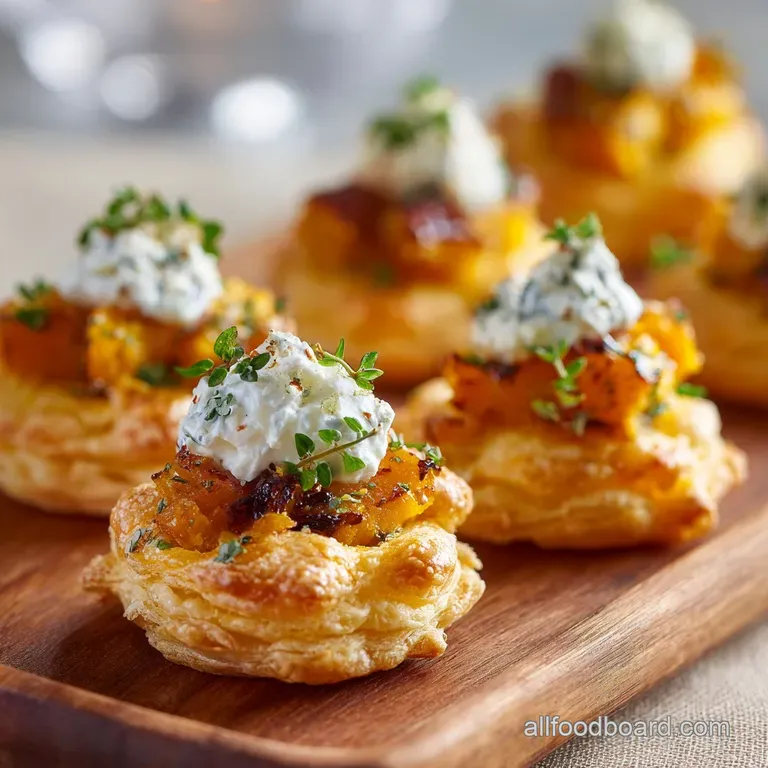 Fall Appetizers: Butternut Squash and Whipped Feta Puffs (Autumn Crunch)