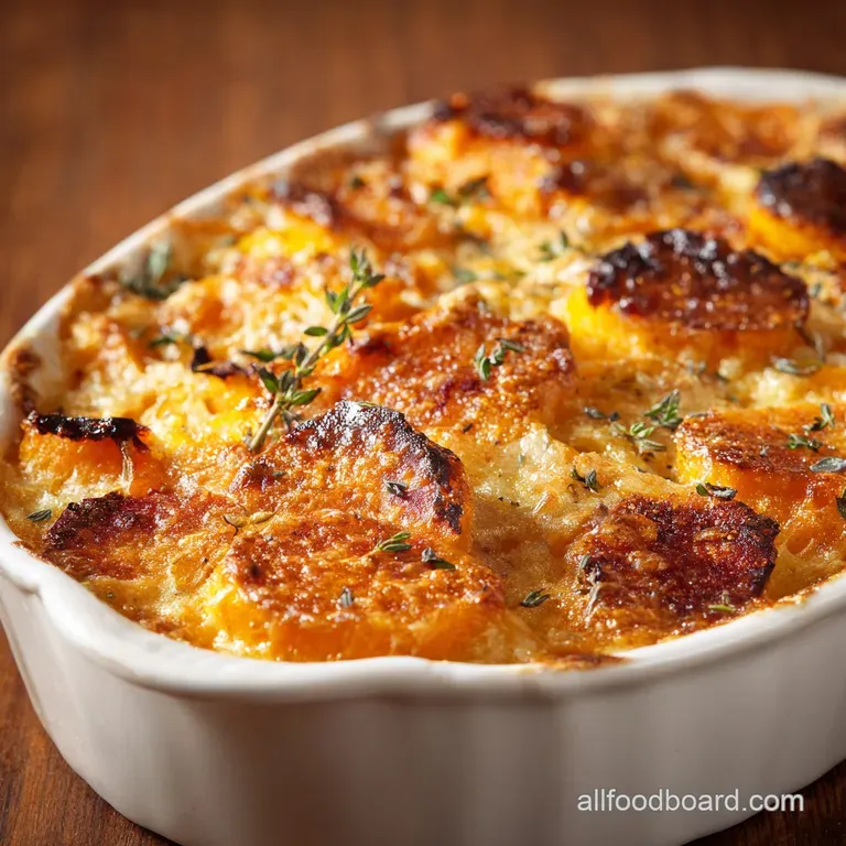 Thanksgiving Casserole Side Dishes: Butternut Squash Gratin with a Crispy Gruyère Crust