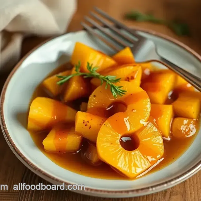 Sautéed Pineapple with Sweet Caramel Sauce