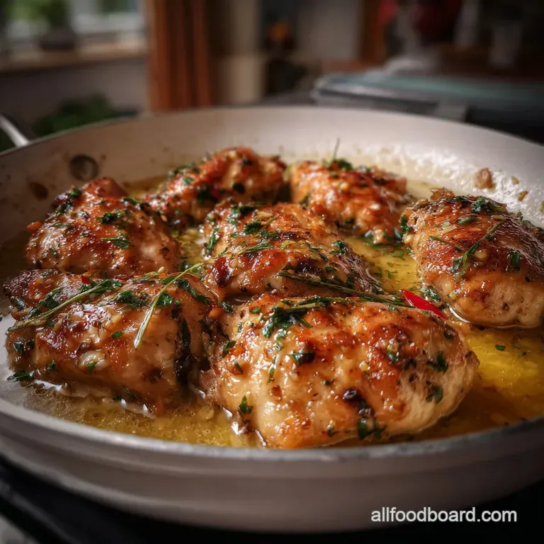 Elegant plate showcasing tender chicken atop a bed of colorful roasted vegetables, a drizzle of sauce, perfect for a New Y...