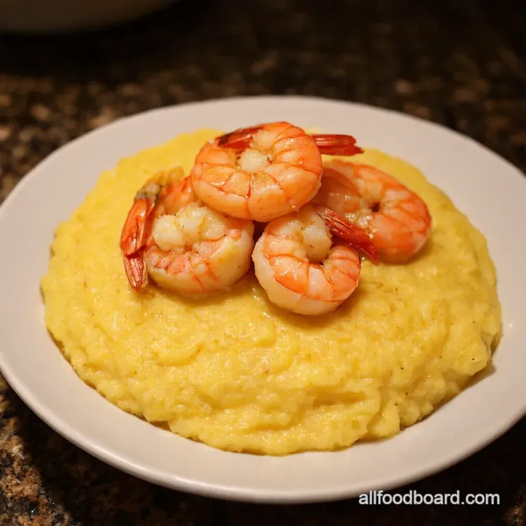 Charleston Charm Shrimp Grits with a Kick presentation