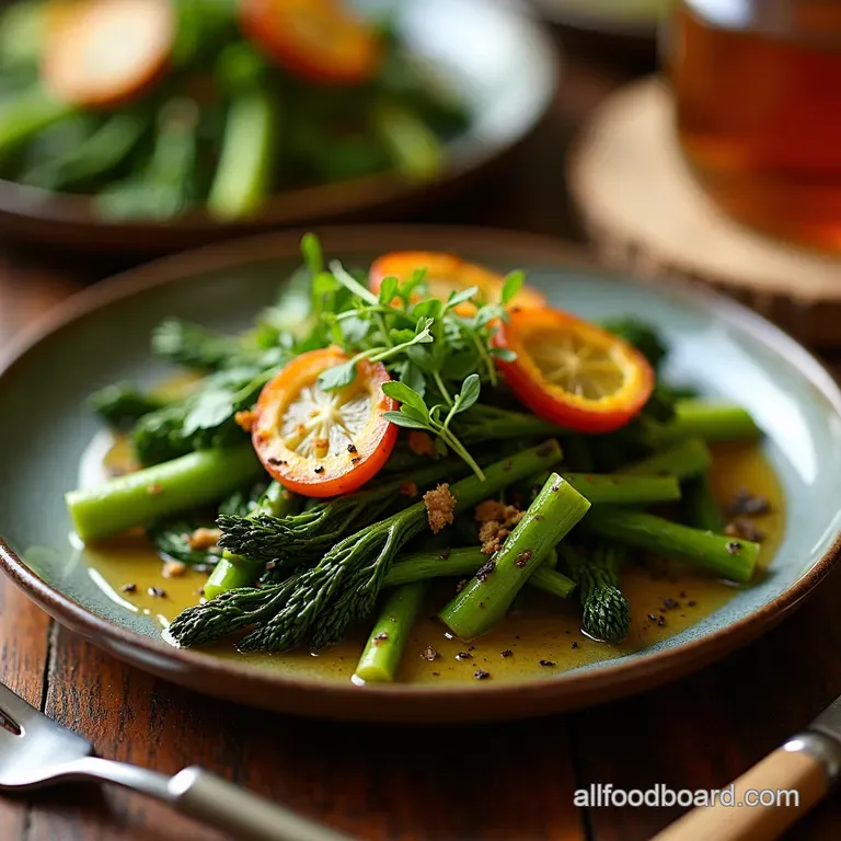 The Game Changer Charred Broccolini with Zingy LemonGarlic Vinaigrette presentation