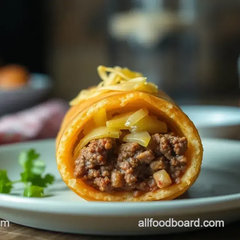 Cheeseburger Egg Rolls with Secret Sauce 