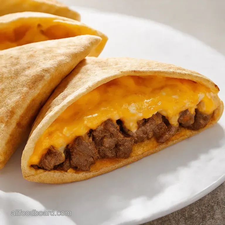 Cheesy Beef Mushroom Pita Pockets