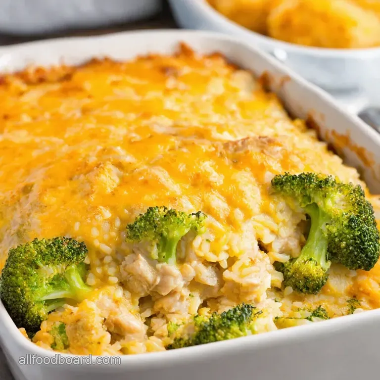 Cheesy Chicken Broccoli and Rice Bliss Bake presentation
