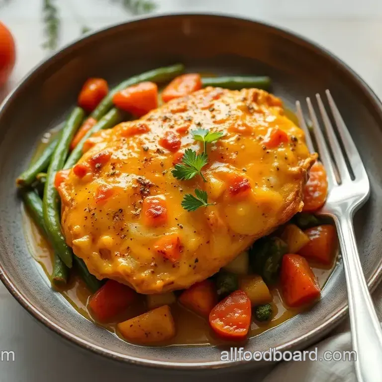 Creamy Cheesy Chicken Bake with Colorful Veggies