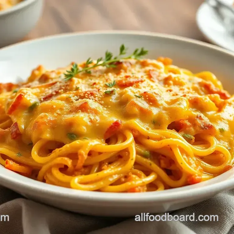 Baked Cheesy Chicken Spaghetti Casserole