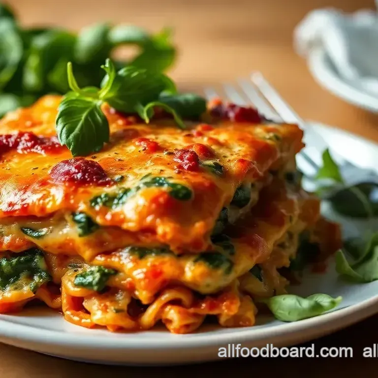 Delicious Bake Cheesy Chicken Spinach Lasagna Yum!