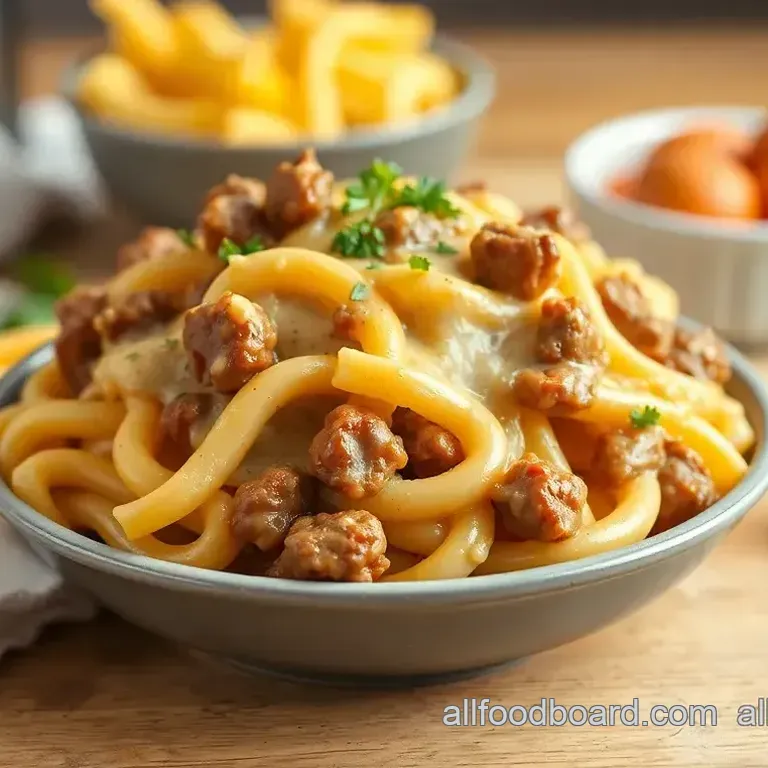 Creamy Cheesy Beef Pasta Bake