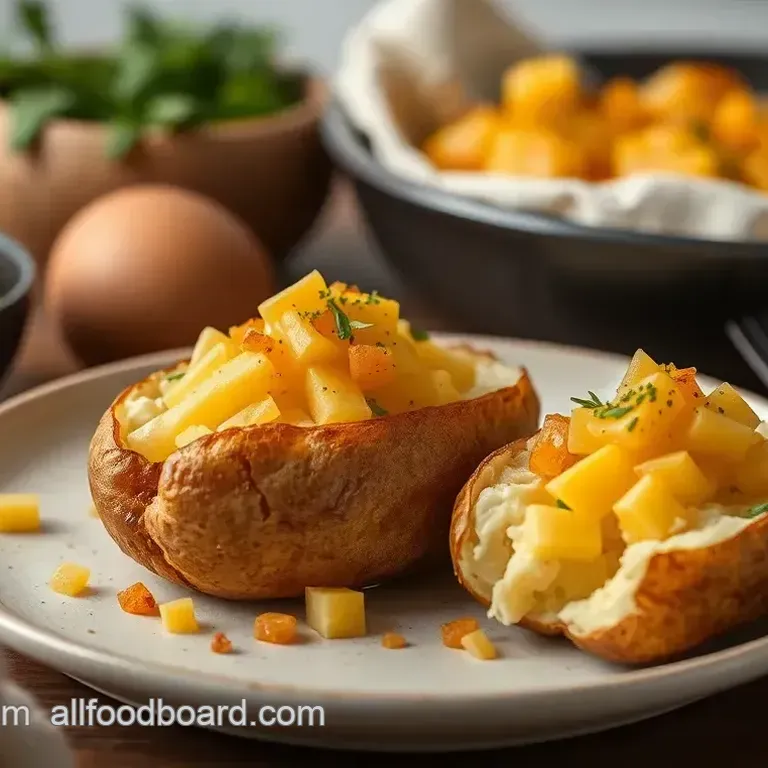 Baked Potatoes with Cheddar Cheese Delight