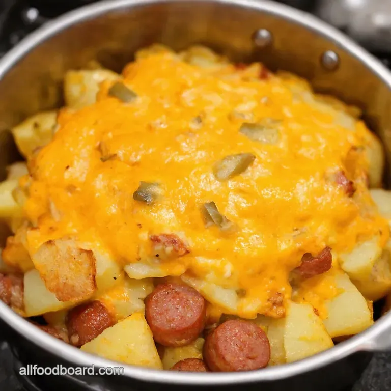 Cheesy Ranch Potatoes Smoked Sausage Bake presentation