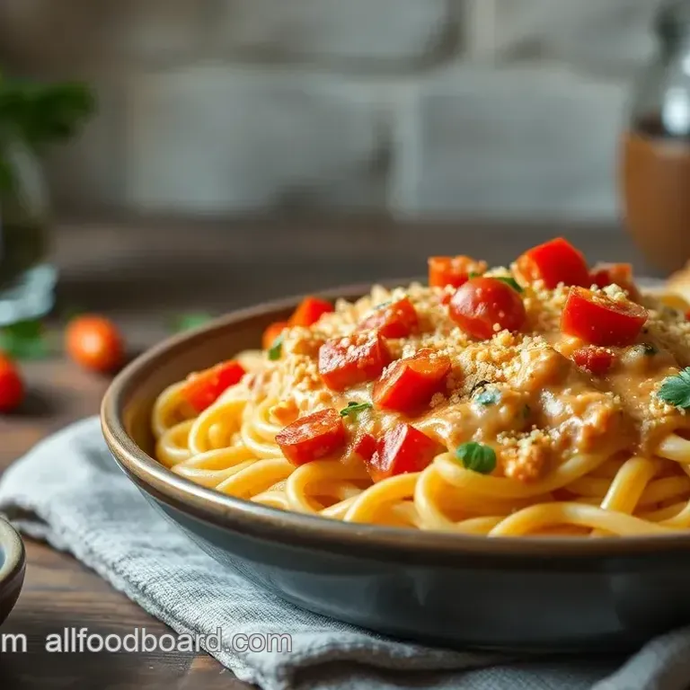Creamy Cheesy Rotel Pasta Fiesta