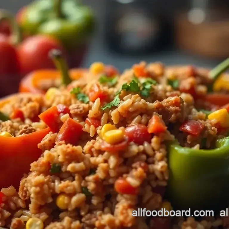 Cheesy Stuffed Bell Pepper Casserole