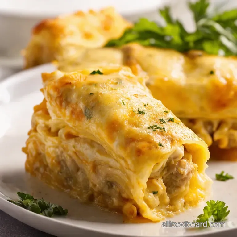 Chicken Alfredo Lasagna Rolls