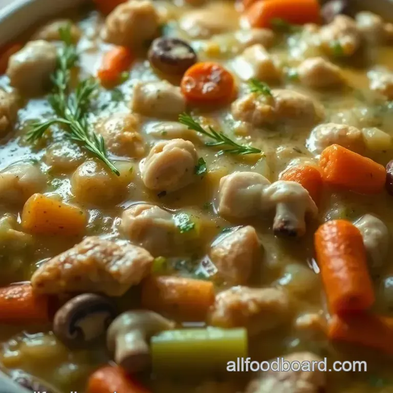 Chicken & Mushroom Pot Pie with Cheddar Crumb Topping presentation