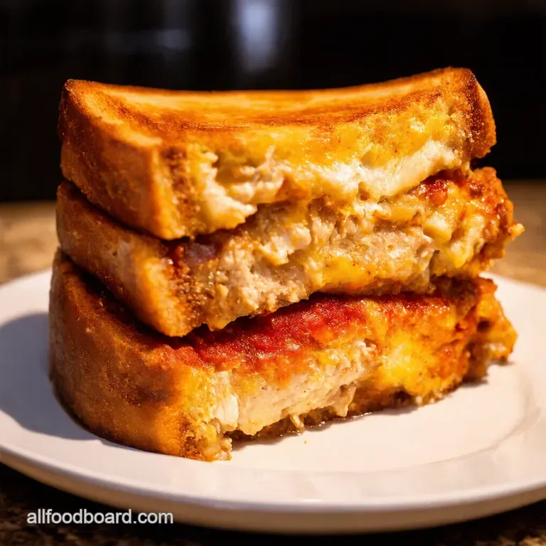 Chicken Parm Grilled Cheese presentation