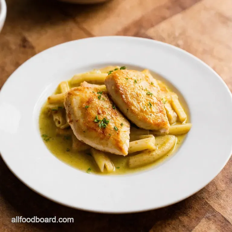 Chicken Scallopini with Lemon Butter Sauce presentation