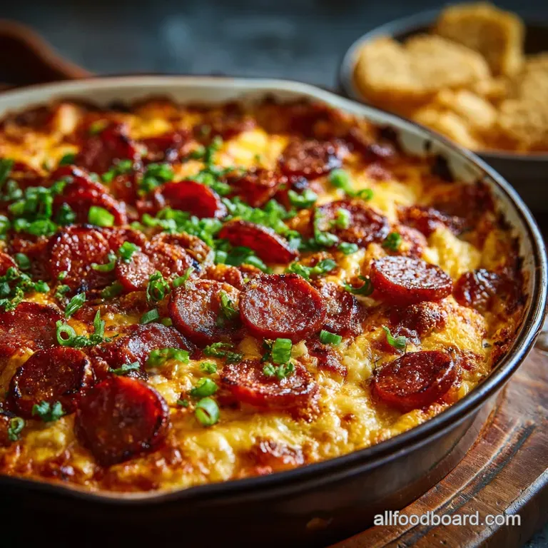 Party Dip Recipes the Ultimate Kickoff Chorizo and Triplecheese Bake presentation