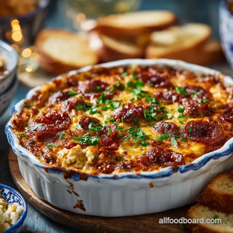 Party Dip Recipes The Ultimate KickOff Chorizo and TripleCheese Bake