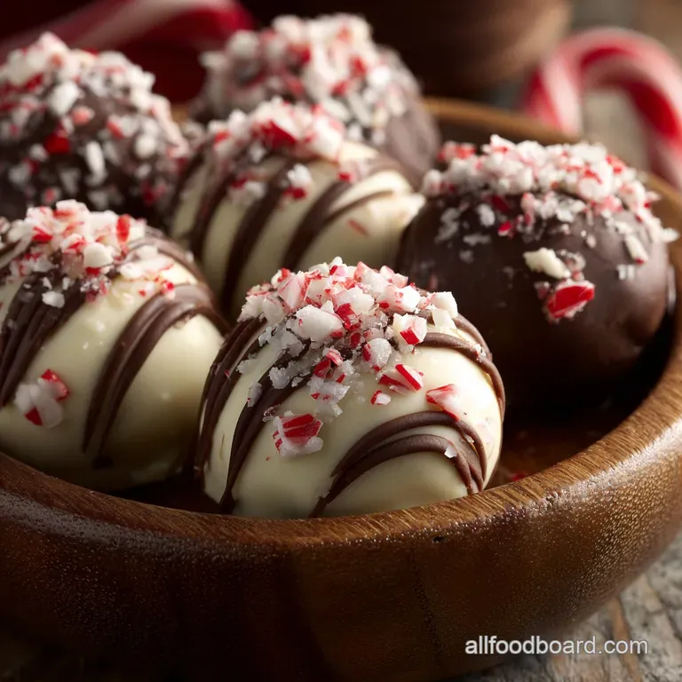 Christmas Candy: Silky Peppermint Bark Truffles Recipe presentation