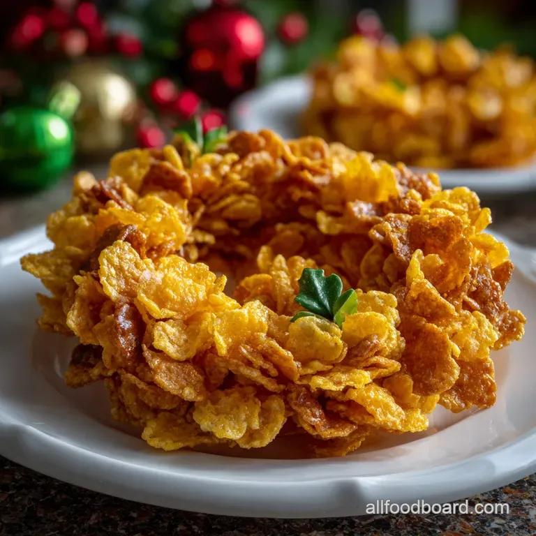 Easy Christmas Cornflake Wreaths: Crispy Holiday Snack presentation