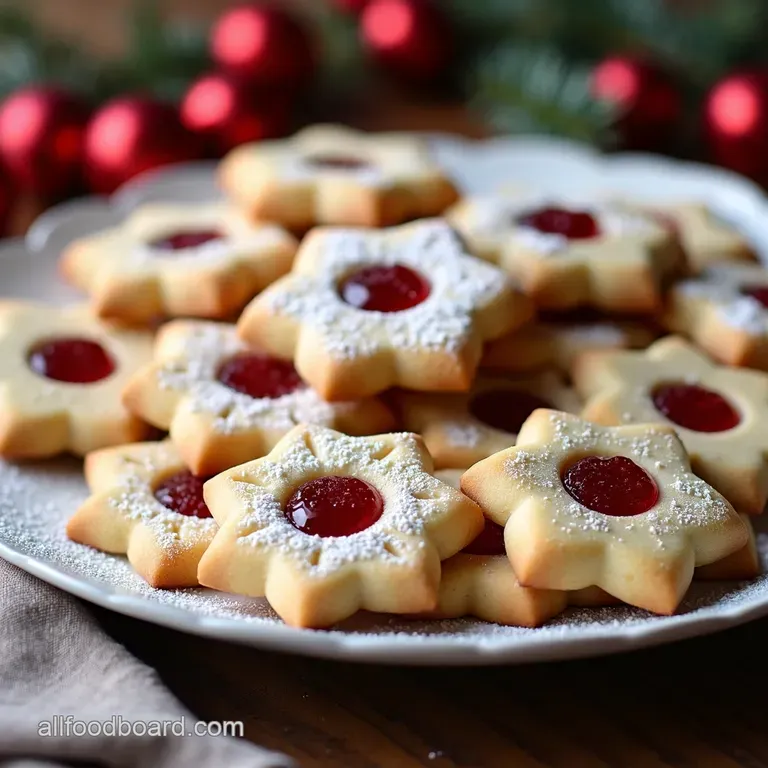 Christmas Linzer Cookies with Raspberry Jam