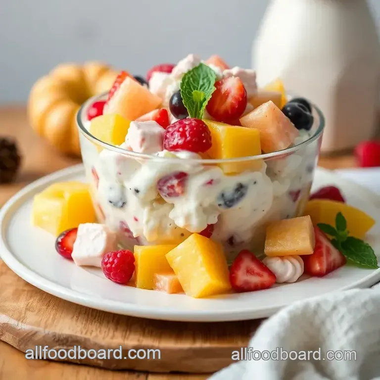 Mix Ambrosia Salad with Creamy Fruit Goodness presentation