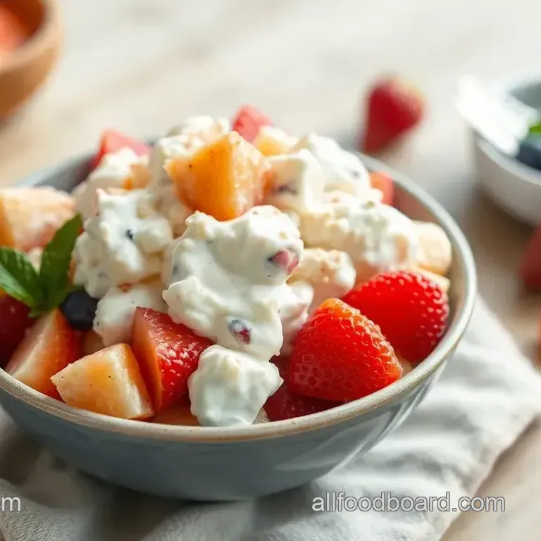 Mix Ambrosia Salad with Creamy Fruit Goodness