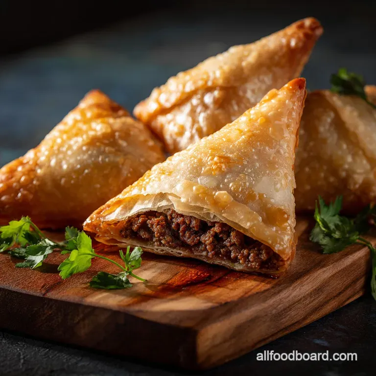 Crisp Perfection Authentic Spiced Sambusas with Lamb Coriander Filling