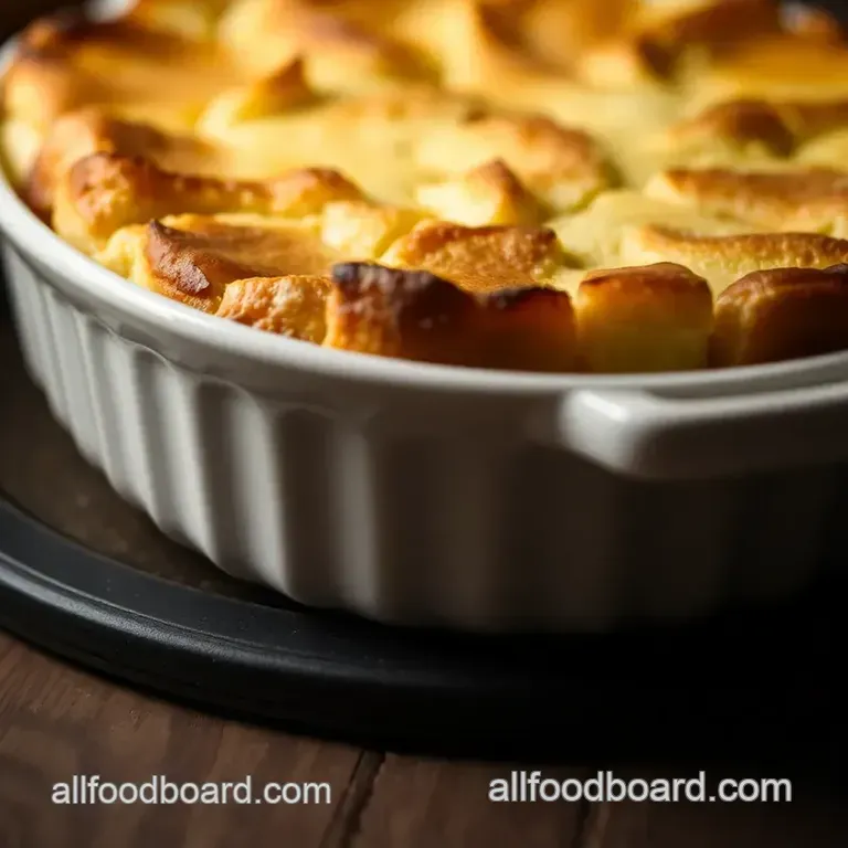 Classic Bread and Butter Pudding presentation