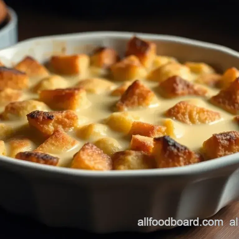 Classic Bread Pudding with Vanilla Custard
