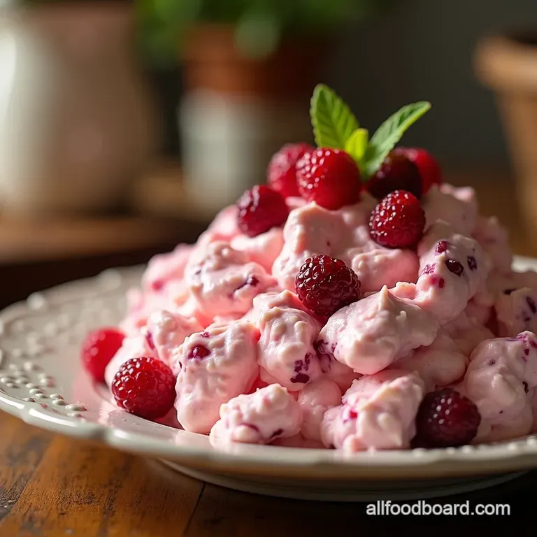 The Ultimate Pink Cloud Nostalgic Cranberry Fluff Salad presentation