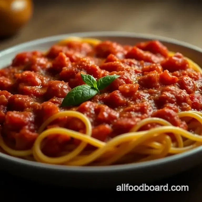 Classic Crushed Tomato Pasta Sauce presentation