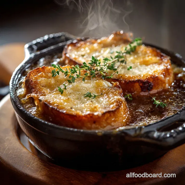 French Onion Soup: Chef Pierres Classic Deeply Caramelized Recipe presentation