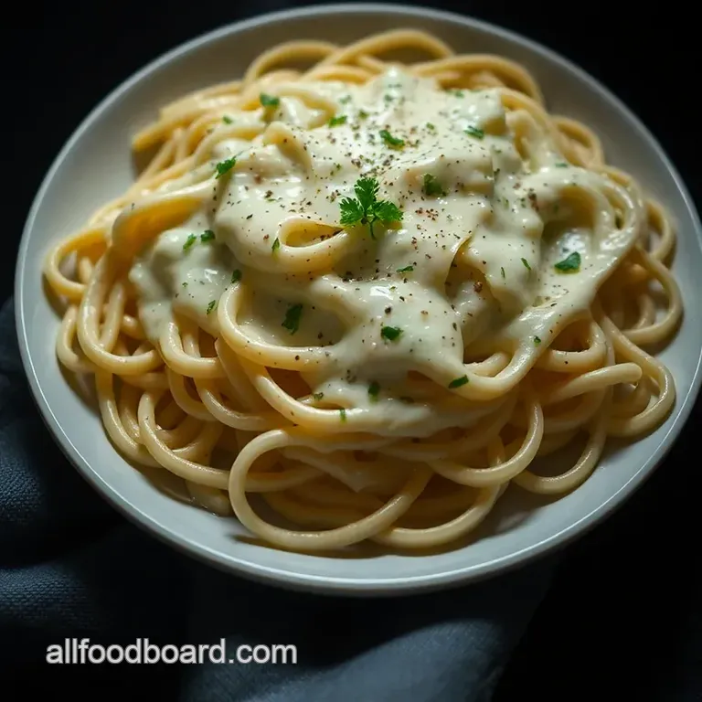 Classic Homemade Alfredo Sauce presentation