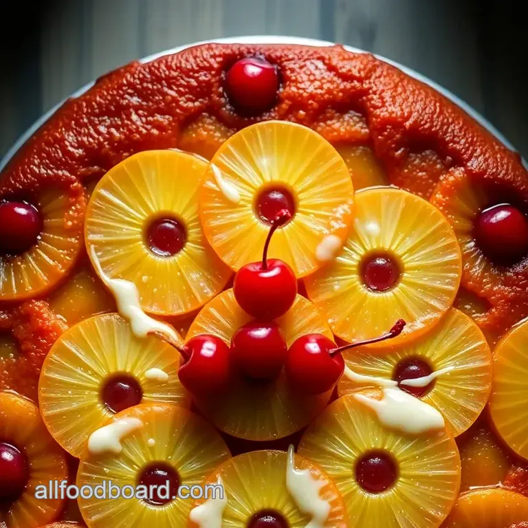 Classic Pineapple Upside Down Cake presentation