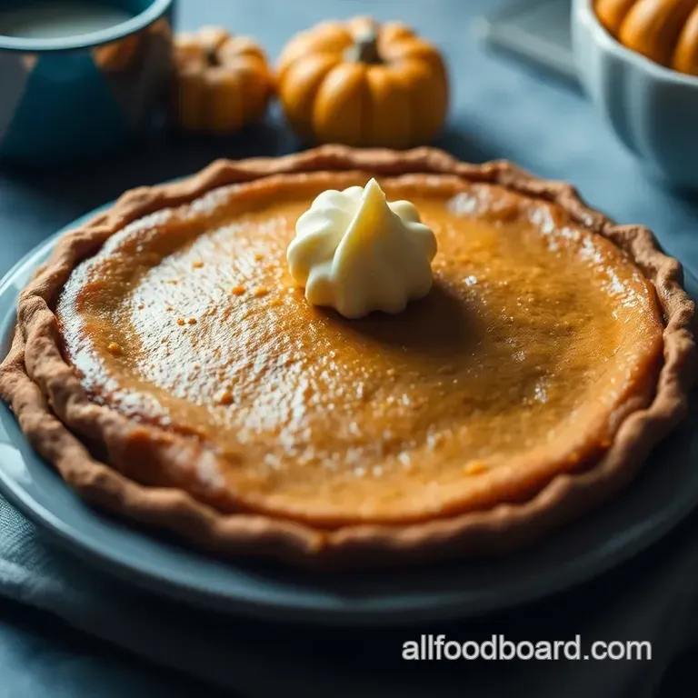 Classic Pumpkin Pie with Spiced Whipped Cream presentation