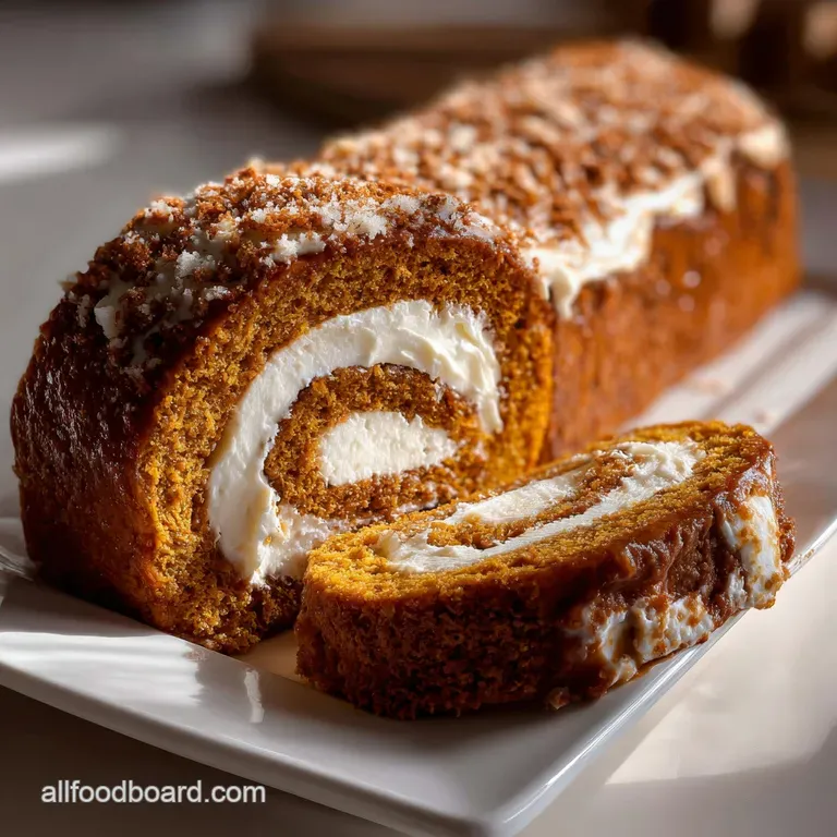 Classic Pumpkin Roll: Spiced Sponge Cream Filling presentation