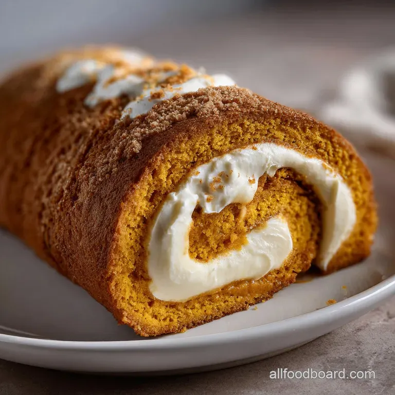 Classic Pumpkin Roll: Spiced Sponge Cream Filling