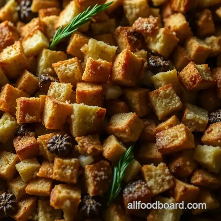 Classic Sage and Onion Stuffing (aka Dressing) presentation