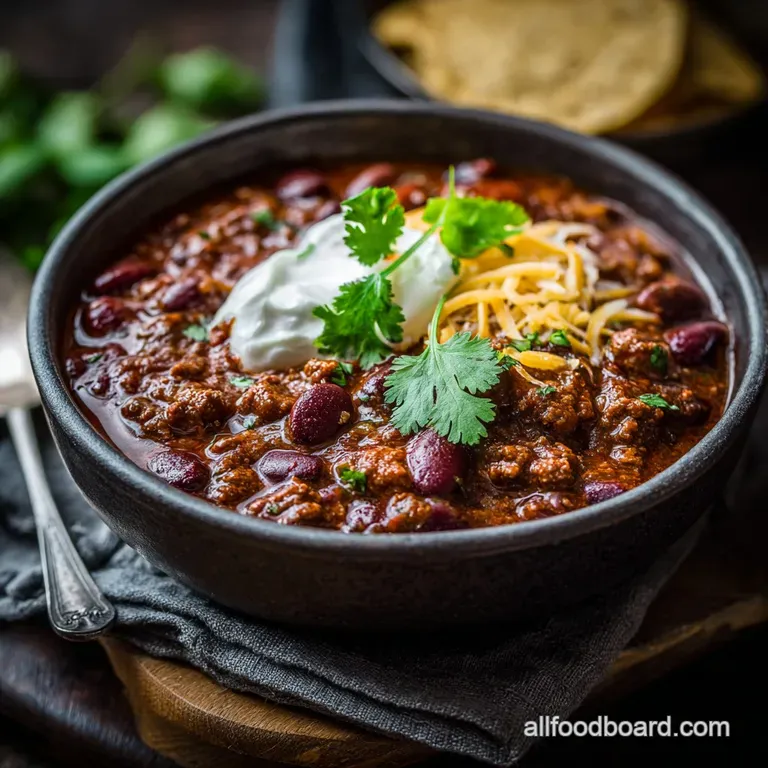 The Big Easy Chefs Classic Smoky Beef Bean Chili presentation