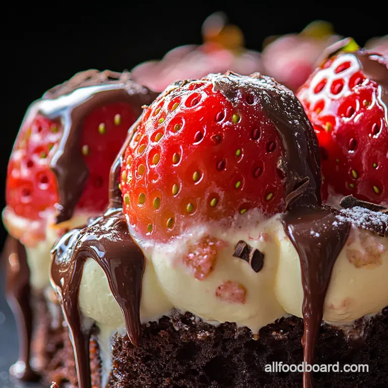 Classic Strawberries Cream Chocolate Layer Cake