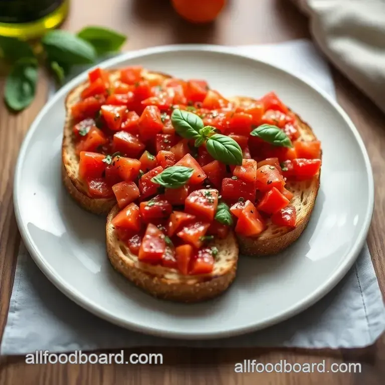 Classic Tomato Bruschetta presentation