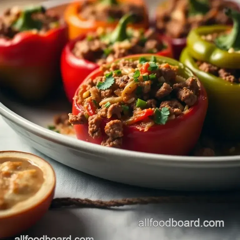 Colorful Stuffed Bell Peppers presentation