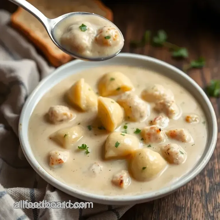 Creamy Chicken Gnocchi Comfort Soup presentation