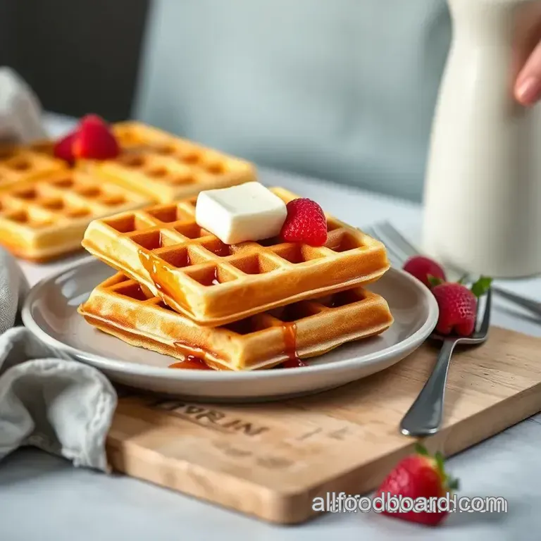 Easy Belgian Waffles presentation