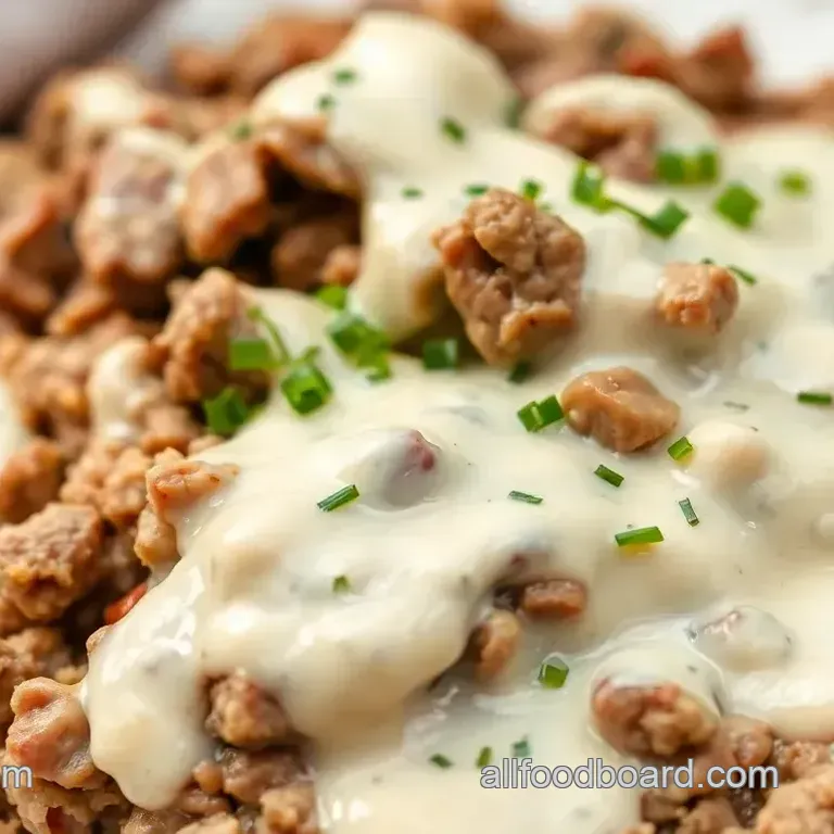 Ground Beef with Creamy Alfredo Sauce