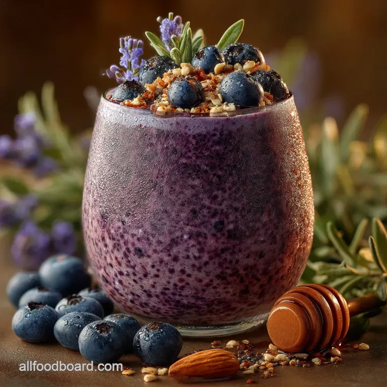 The Ultimate Protein PowerUp Cottage Cheese Wild Blueberry Breakfast Smoothie presentation
